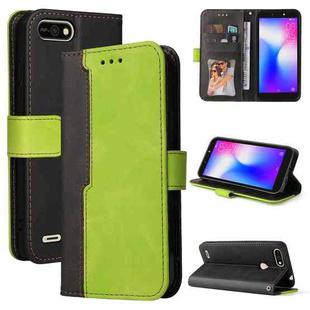 Business Stitching-Color Horizontal Flip PU Leather Case with Holder & Card Slots & Photo Frame For Tecno Pop 2 F / Pop 2 Power / Itel P13 B1F(Green)