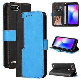 Business Stitching-Color Horizontal Flip PU Leather Case with Holder & Card Slots & Photo Frame For Tecno Pop 2 F / Pop 2 Power / Itel P13 B1F(Blue)