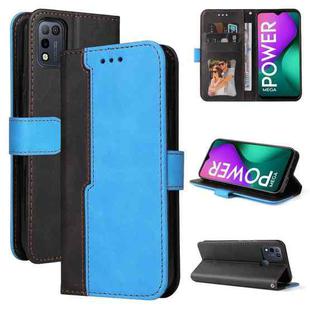 Business Stitching-Color Horizontal Flip PU Leather Case with Holder & Card Slots & Photo Frame For Infinix Smart 5 / Hot 10 Lite / X657(Blue)
