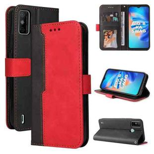 Business Stitching-Color Horizontal Flip PU Leather Case with Holder & Card Slots & Photo Frame For Tecno Spark 6 Go(Red)