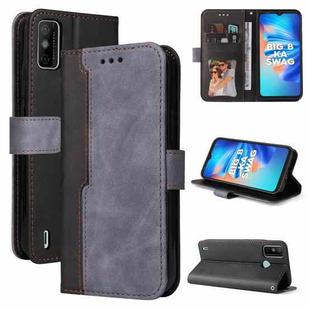 Business Stitching-Color Horizontal Flip PU Leather Case with Holder & Card Slots & Photo Frame For Tecno Spark 6 Go(Gray)