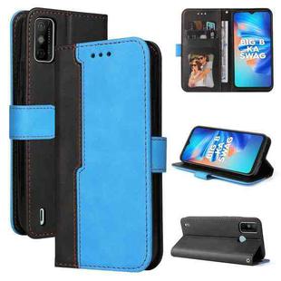 Business Stitching-Color Horizontal Flip PU Leather Case with Holder & Card Slots & Photo Frame For Tecno Spark 6 Go(Blue)