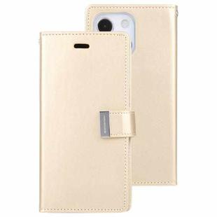 For iPhone 13 GOOSPERY RICH DIARY Crazy Horse Texture Horizontal Flip Leather Case with Holder & Card Slots & Wallet(Gold)