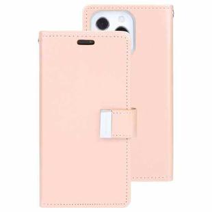 For iPhone 13 Pro GOOSPERY RICH DIARY Crazy Horse Texture Horizontal Flip Leather Case with Holder & Card Slots & Wallet (Rose Gold)