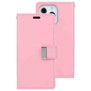 For iPhone 13 Pro GOOSPERY RICH DIARY Crazy Horse Texture Horizontal Flip Leather Case with Holder & Card Slots & Wallet (Pink)