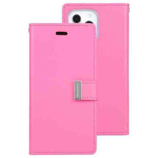 For iPhone 13 Pro GOOSPERY RICH DIARY Crazy Horse Texture Horizontal Flip Leather Case with Holder & Card Slots & Wallet (Rose Red)