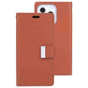 For iPhone 13 GOOSPERY RICH DIARY Crazy Horse Texture Horizontal Flip Leather Case with Holder & Card Slots & Wallet Pro Max(Brown)