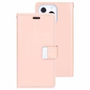 For iPhone 13 GOOSPERY RICH DIARY Crazy Horse Texture Horizontal Flip Leather Case with Holder & Card Slots & Wallet Pro Max(Rose Gold)