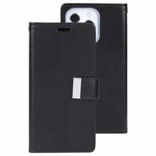 For iPhone 13 GOOSPERY RICH DIARY Crazy Horse Texture Horizontal Flip Leather Case with Holder & Card Slots & Wallet Pro Max(Black)
