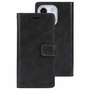 For iPhone 13 GOOSPERY MANSOOR Crazy Horse Texture Horizontal Flip Leather Case with Holder & Card Slots & Wallet(Black)
