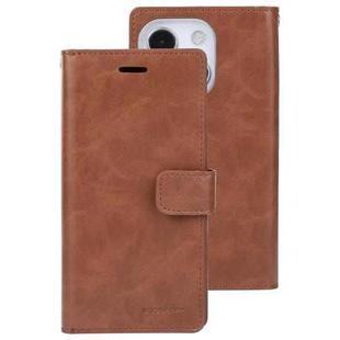For iPhone 13 GOOSPERY MANSOOR Crazy Horse Texture Horizontal Flip Leather Case with Holder & Card Slots & Wallet(Brown)