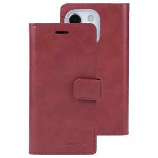 For iPhone 13 mini GOOSPERY MANSOOR Crazy Horse Texture Horizontal Flip Leather Case with Holder & Card Slots & Wallet (Wine Red)
