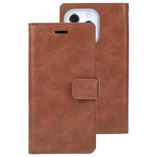 For iPhone 13 Pro GOOSPERY MANSOOR Crazy Horse Texture Horizontal Flip Leather Case with Holder & Card Slots & Wallet (Brown)