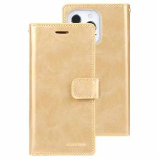 For iPhone 13 Pro GOOSPERY MANSOOR Crazy Horse Texture Horizontal Flip Leather Case with Holder & Card Slots & Wallet (Gold)