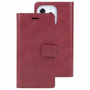 For iPhone 13 Pro GOOSPERY MANSOOR Crazy Horse Texture Horizontal Flip Leather Case with Holder & Card Slots & Wallet (Wine Red)