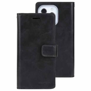 For iPhone 13 Pro Max GOOSPERY MANSOOR Crazy Horse Texture Horizontal Flip Leather Case with Holder & Card Slots & Wallet (Black)