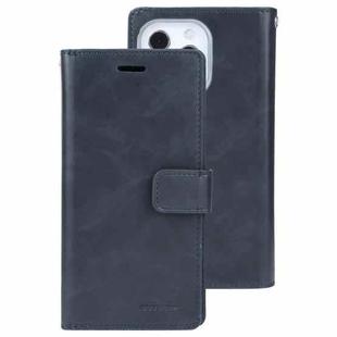 For iPhone 13 Pro Max GOOSPERY MANSOOR Crazy Horse Texture Horizontal Flip Leather Case with Holder & Card Slots & Wallet (Dark Blue)