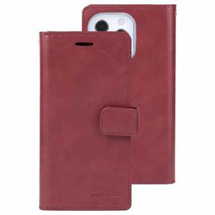 For iPhone 13 Pro Max GOOSPERY MANSOOR Crazy Horse Texture Horizontal Flip Leather Case with Holder & Card Slots & Wallet (Wine Red)