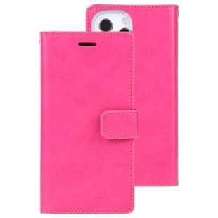 For iPhone 13 Pro Max GOOSPERY MANSOOR Crazy Horse Texture Horizontal Flip Leather Case with Holder & Card Slots & Wallet (Rose Red)