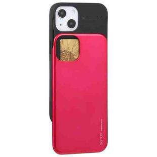 For iPhone 13 GOOSPERY SKY SLIDE BUMPER TPU + PC Sliding Back Cover Protective Case with Card Slot(Rose Red)