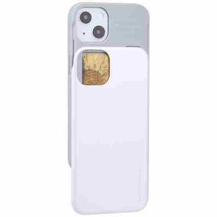 For iPhone 13 mini GOOSPERY SKY SLIDE BUMPER TPU + PC Sliding Back Cover Protective Case with Card Slot (White)