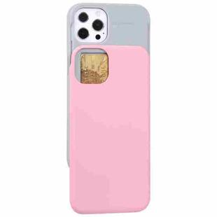 For iPhone 13 Pro GOOSPERY SKY SLIDE BUMPER TPU + PC Sliding Back Cover Protective Case with Card Slot (Pink)