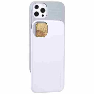 For iPhone 13 Pro GOOSPERY SKY SLIDE BUMPER TPU + PC Sliding Back Cover Protective Case with Card Slot (White)
