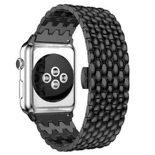 Dragon-scale Texture Metal Watch Band For Apple Watch Series 8&7 41mm / SE 2&6&SE&5&4 40mm / 3&2&1 38mm(Black)