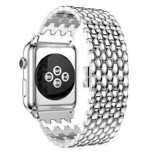 Dragon-scale Texture Metal Watch Band For Apple Watch Series 8&7 41mm / SE 2&6&SE&5&4 40mm / 3&2&1 38mm(Silver)