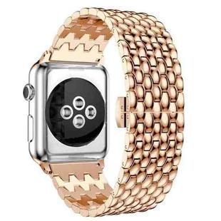 Dragon-scale Texture Metal Watch Band For Apple Watch Ultra 49mm&Watch Ultra 2 49mm / Series 9&8&7 45mm / SE 3&SE 2&6&SE&5&4 44mm / 3&2&1 42mm(Rose Gold)