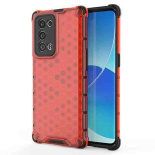 For OPPO Reno6 Pro+ 5G Shockproof Honeycomb PC + TPU Protective Case(Red)