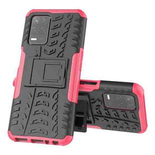 For OPPO Realme V13 5G Tire Texture Shockproof TPU+PC Protective Case with Holder(Pink)