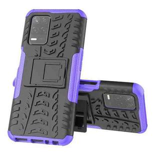 For OPPO Realme V13 5G Tire Texture Shockproof TPU+PC Protective Case with Holder(Purple)