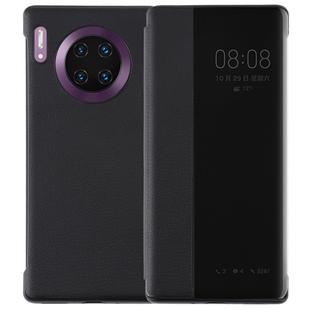 For Huawei Mate 30 Pro Intelligent PU Horizontal Flip Protective Case with Smart View Window & Sleep Wake-up Function(Black)