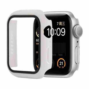 Shockproof PC+Tempered Glass Protective Case with Packed Carton For Apple Watch Series 6 & SE & 5 & 4 44mm(White)