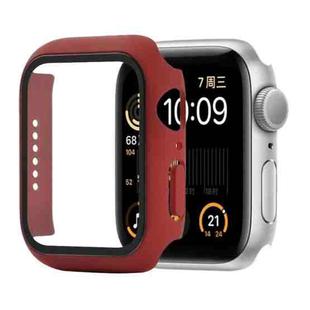 Shockproof PC+Tempered Glass Protective Case with Packed Carton For Apple Watch Series 6 & SE & 5 & 4 44mm(Red Wine)