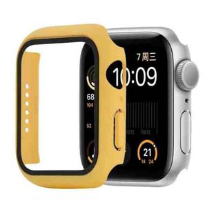 Shockproof PC+Tempered Glass Protective Case with Packed Carton For Apple Watch Series 6 & SE & 5 & 4 44mm(Yellow)