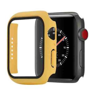 Shockproof PC+Tempered Glass Protective Case with Packed Carton For Apple Watch Series 3 & 2 & 1 42mm(Yellow)