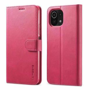 For Xiaomi Mi 11 LC.IMEEKE Calf Texture Horizontal Flip Leather Case with Holder & Card Slots & Wallet(Red)