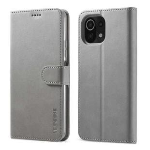 For Xiaomi Mi 11 LC.IMEEKE Calf Texture Horizontal Flip Leather Case with Holder & Card Slots & Wallet(Grey)