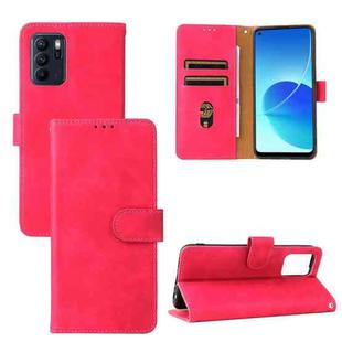 For OPPO Reno 6Z Solid Color Skin Feel Magnetic Buckle Horizontal Flip Calf Texture PU Leather Case with Holder & Card Slots & Wallet(Rose Gold)