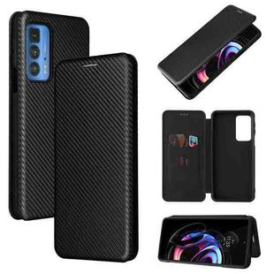 For Motorola Edge 20 Pro Carbon Fiber Texture Horizontal Flip TPU + PC + PU Leather Case with Card Slot(Black)
