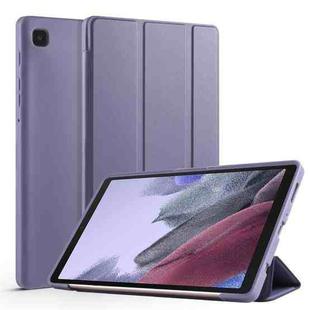 For Samsung Galaxy Tab A7 Lite T225 3-folding Horizontal Flip Honeycomb TPU Shockproof + PU Leather Case with Holder(Purple)