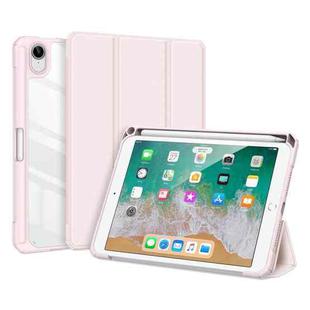 For iPad mini 6 DUX DUCIS TOBY Series Shockproof PU Leather + PC + TPU Horizontal Flip Tablet Case with Holder & Pen Slot & Sleep / Wake-up Function(Pink)