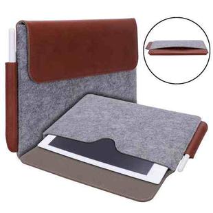 For reMarkable 2 10.3 inch 2020 PU + Felt Material Vertical Flip Briefcase with Pencil Case & Wallet(Brown)