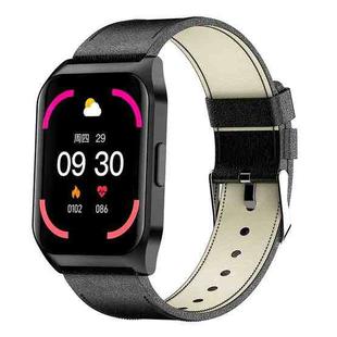 E17 1.69 inch IPS Touch Screen IP67 Waterproof Smart Watch, Support Sleep Monitor / Heart Rate Monitor / Bluetooth Calling, Style:Leather Strap(Black)