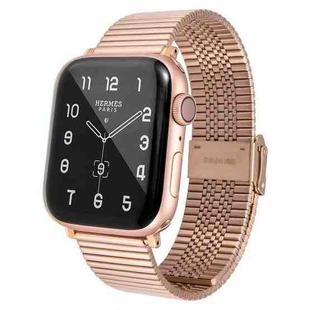 Multi-baht Steel Watch Band For Apple Watch Ultra 49mm / Series 8&7 45mm / SE 2&6&SE&5&4 44mm / 3&2&1 42mm(Rose Gold)