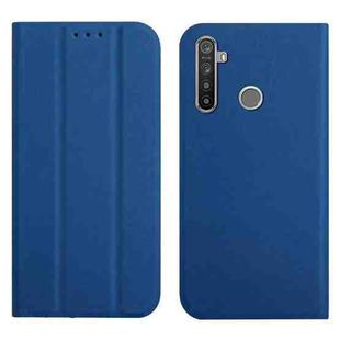 For OPPO Realme 6 / 6i 3-Folding Ultrathin Skin Feel Magnetic Solid Color Horizontal Flip Leather Case with Holder(Royal Blue)