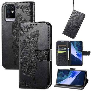 Butterfly Love Flowers Embossed Horizontal Flip Leather Case with Holder & Card Slots & Wallet & Lanyard For Infinix Note 10(Black)