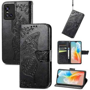 Butterfly Love Flowers Embossed Horizontal Flip Leather Case with Holder & Card Slots & Wallet & Lanyard For vivo S10 / S10 Pro(Black)